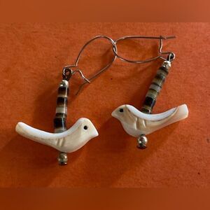 Women’s Earrings Birds Beads Resin 1/2” Boho